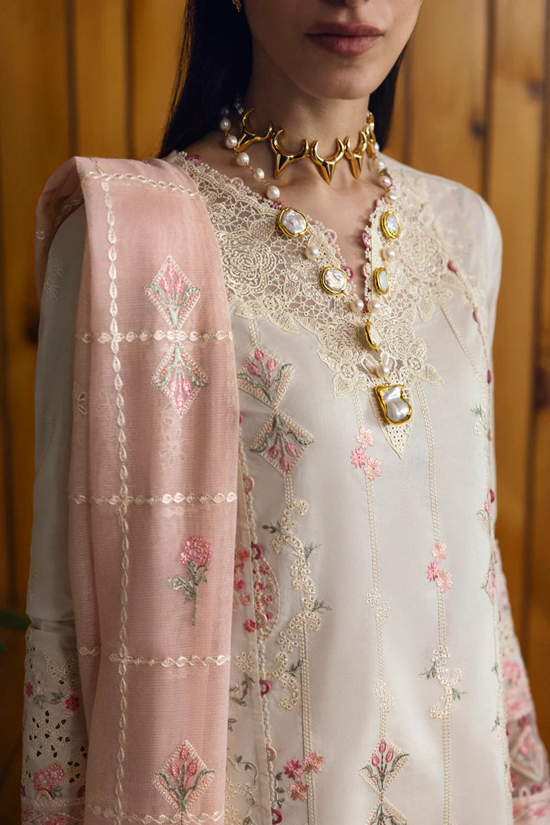 Qalamkar DC-07 Tyrah Complete Unstitched Suit Flat Lay