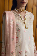 Qalamkar DC-07 Tyrah Complete Unstitched Suit Flat Lay