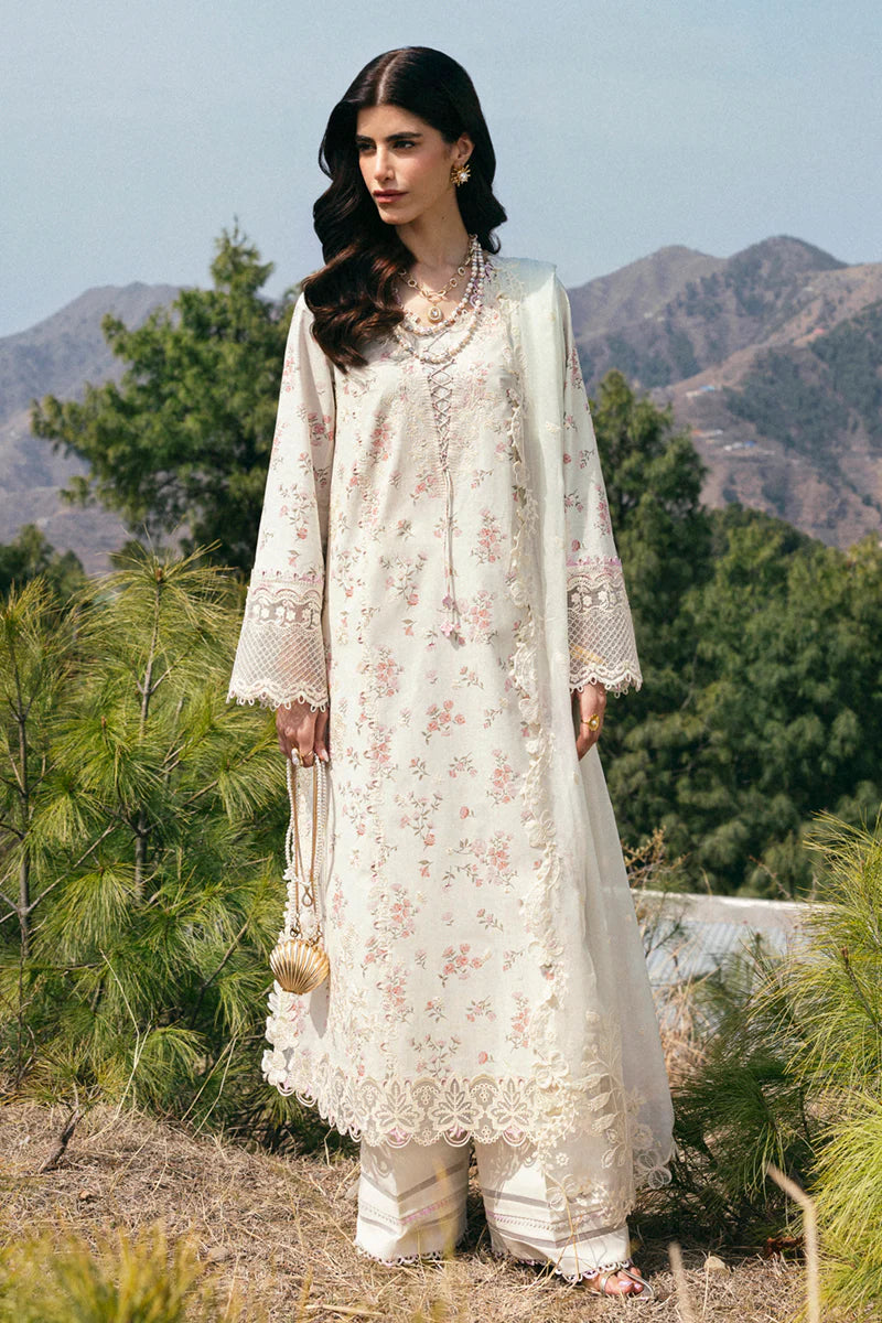 Qalamkar DC-13 Miri Lawn Shirt – Front View (Qlinekari Collection)