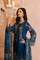 Embroidered organza sleeve border on SS-107 dress