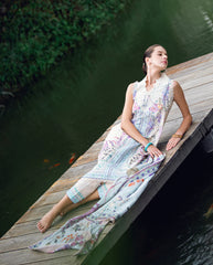 Embroidered organza neckline detail of Bloom Glimmer