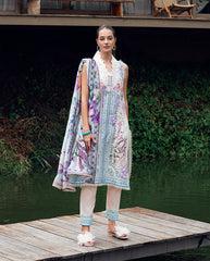 Printed lawn front of Roheenaz Bloom Glimmer dress