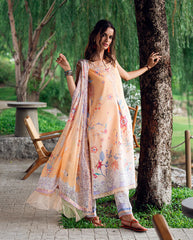 Full front view of Coral Whim printed lawn dress