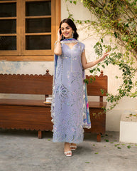 Dyed Cotton Trouser with Embroidered Lace