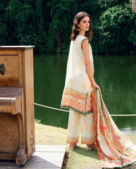 Printed lawn back design of Roheenaz Gold Riddle