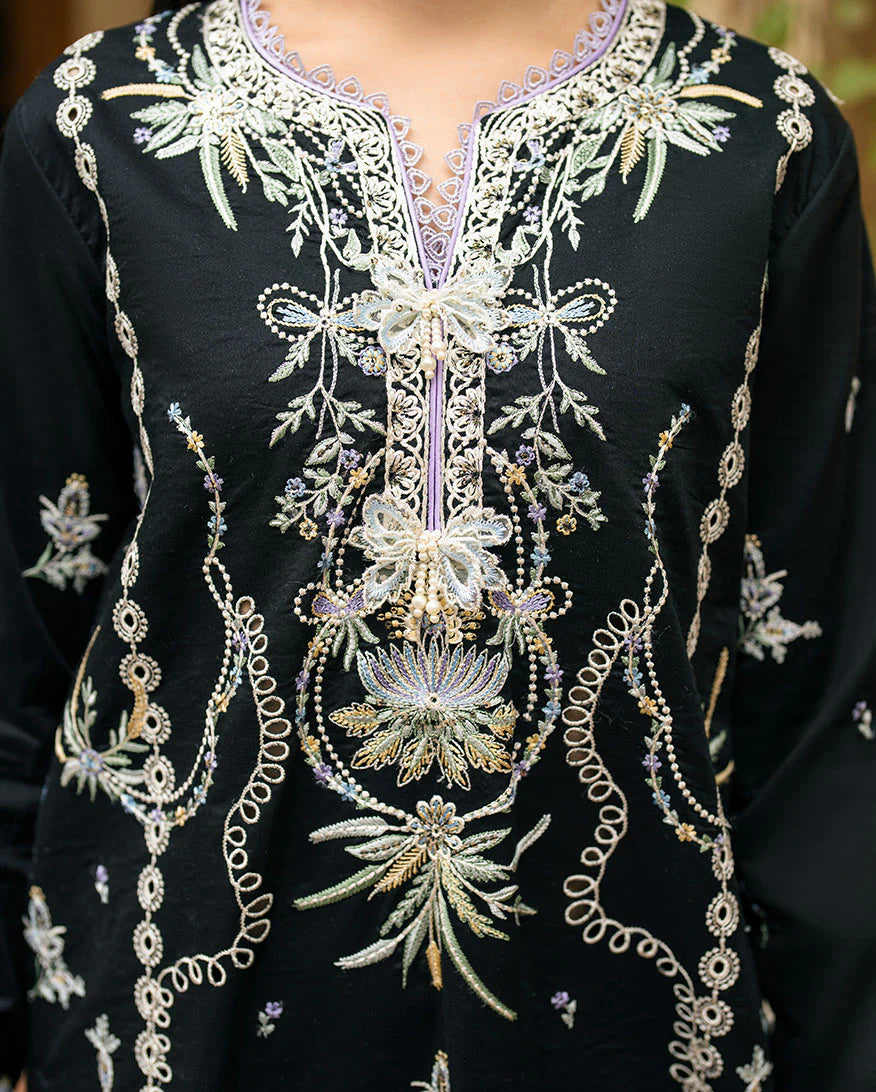 Organza-front pannel details - Luxury Lawn'25