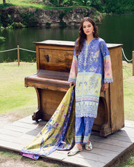 Printed lawn front of Roheenaz Inky Bloom dress