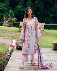 Back and sleeves view of Lilac Dust lawn suit by Roheenaz