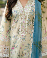 Sequinned Organza Neckline Lace - Roheenaz Luxury Lawn Suit