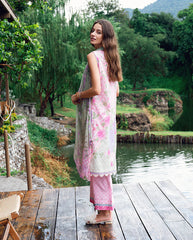 Printed lawn back and sleeves of Roheenaz Tulip Sugar suit