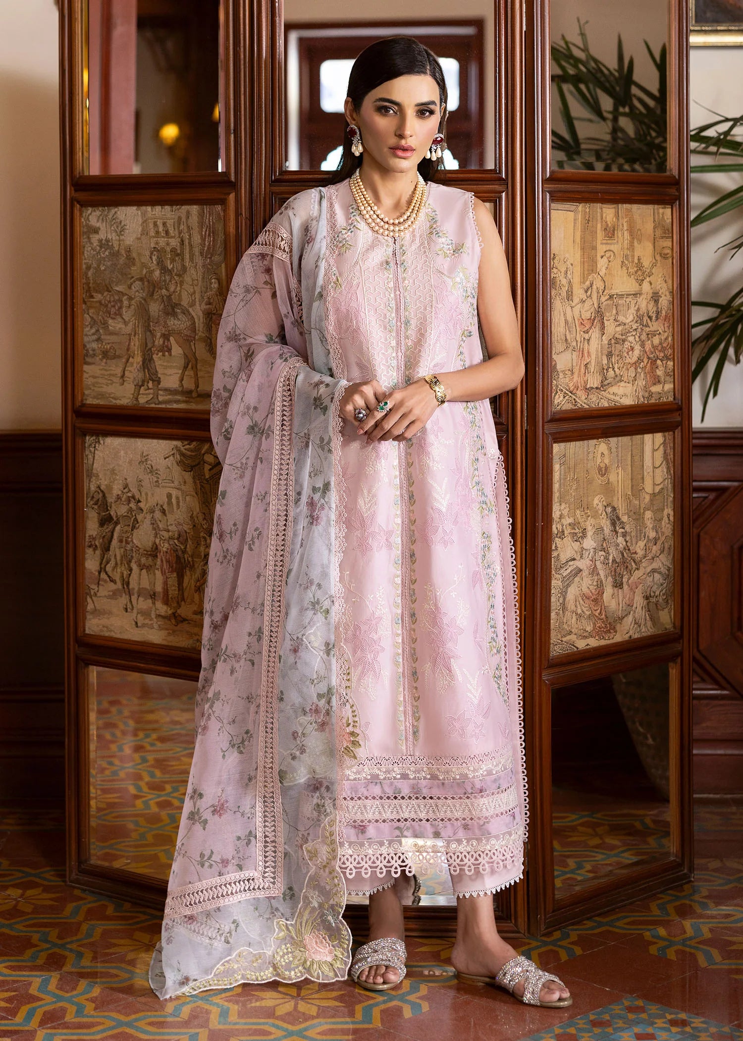 Organza neckline embroidery on CHLOE 3-A by Saira Shakira