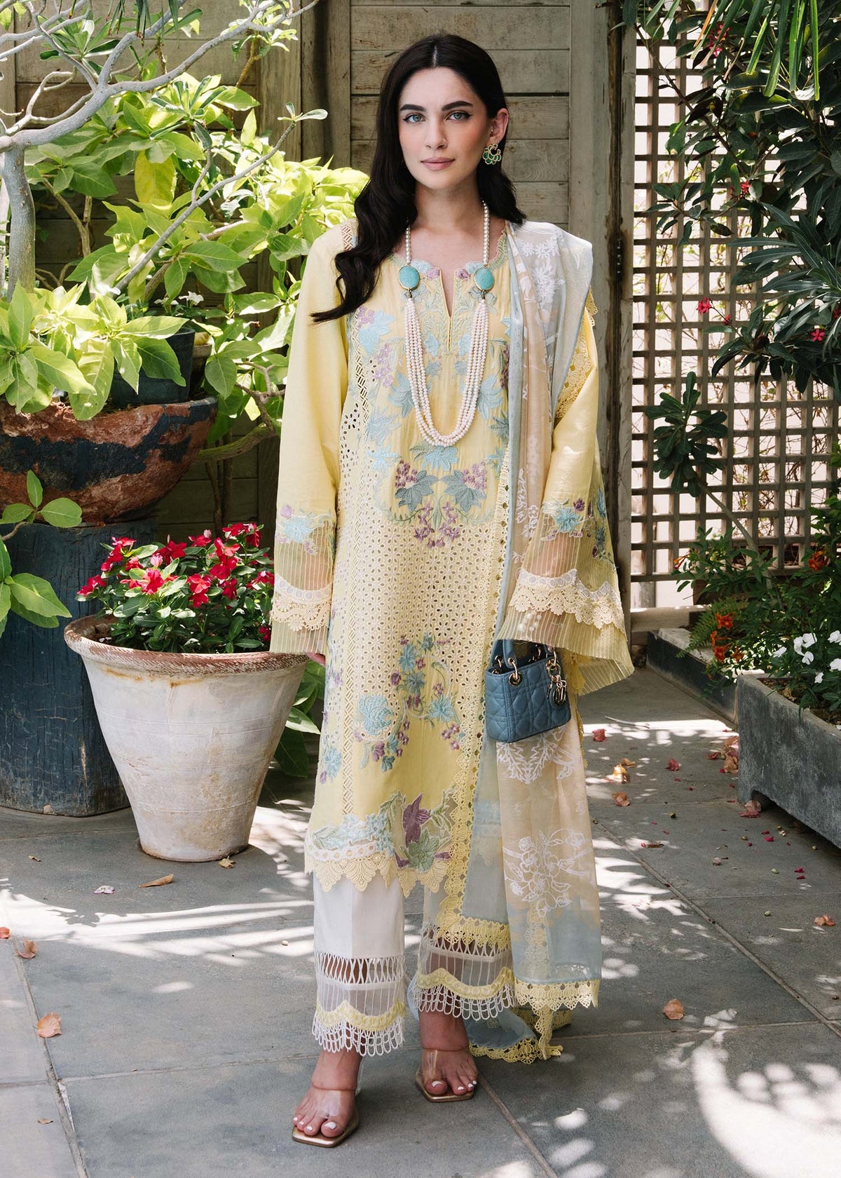 Right and left embroidered side panels of the shirt from Bloom Lawn'25