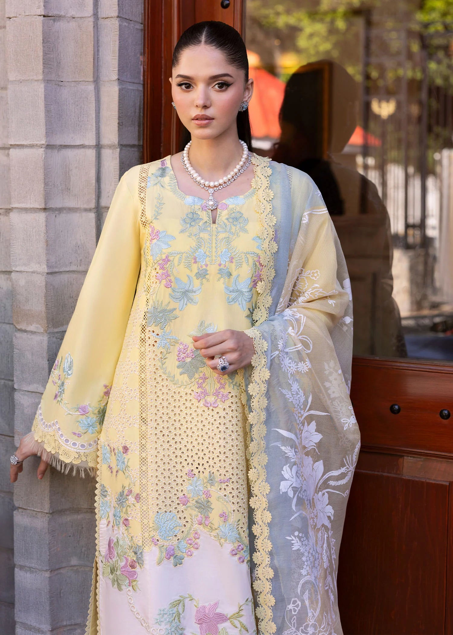 Embroidered sleeves for LOTUS REVERIE 4-A by Saira Shakira
