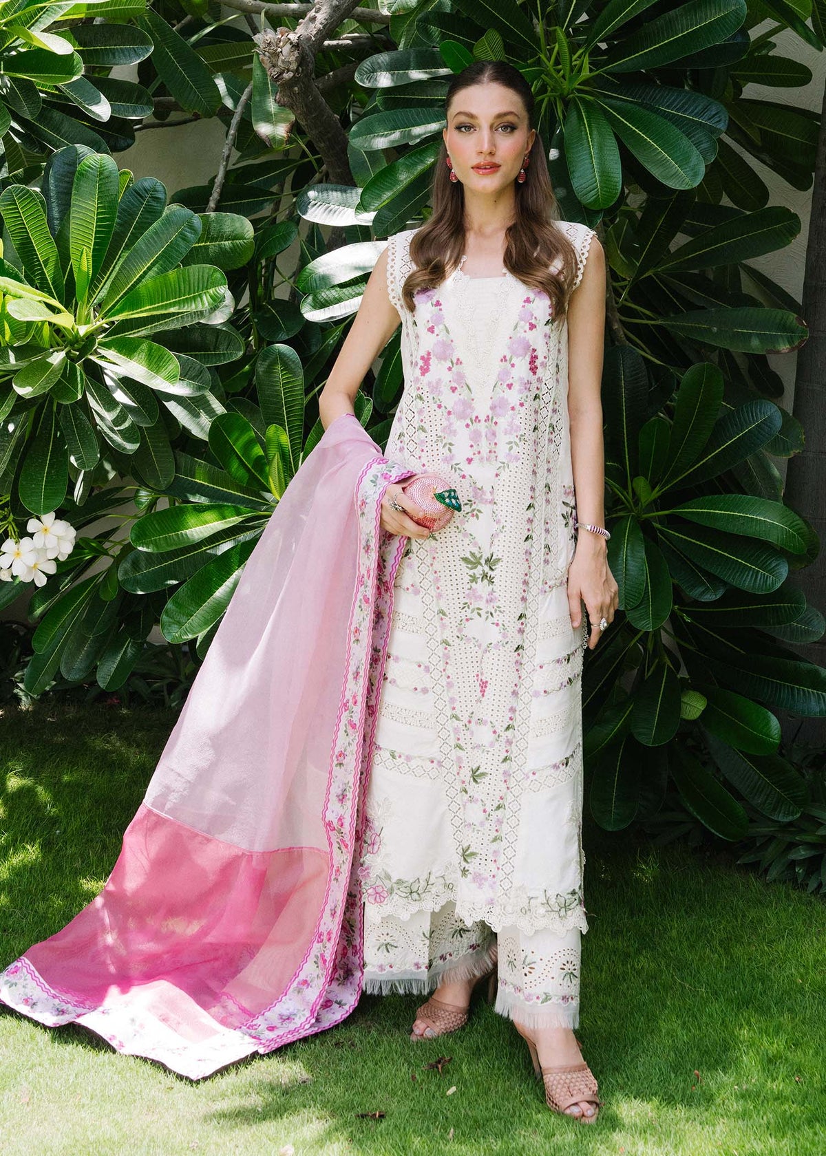 Saira Shakira ZERENE 1-A Complete Suit: Lawn Shirt, Net Dupatta & Cambric