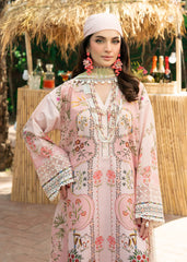 Hand-Embroidered Organza Border – Sardinia Pink Punch Lawn