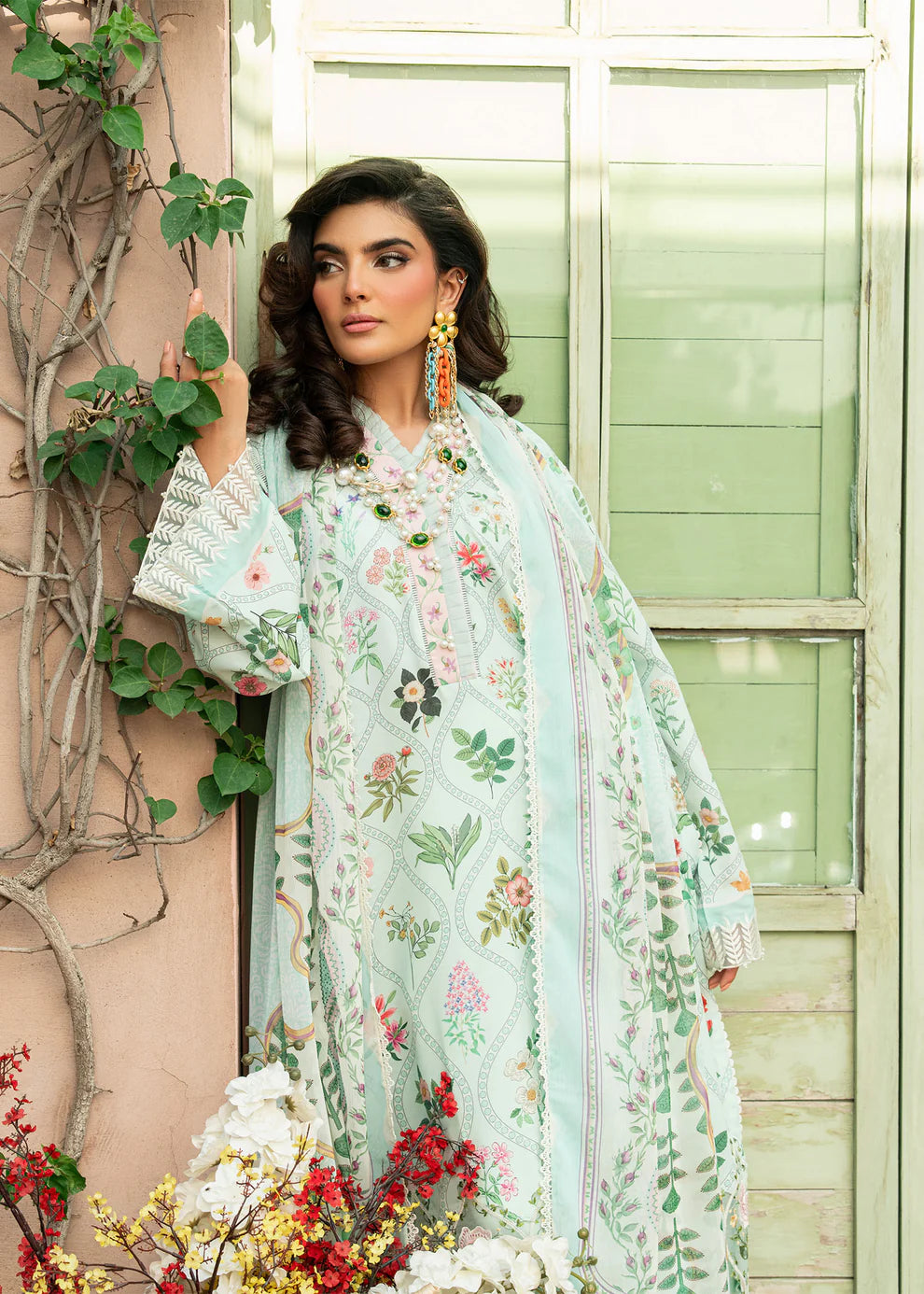 Embroidered Organza Border on Sardinia Margarita Shirt