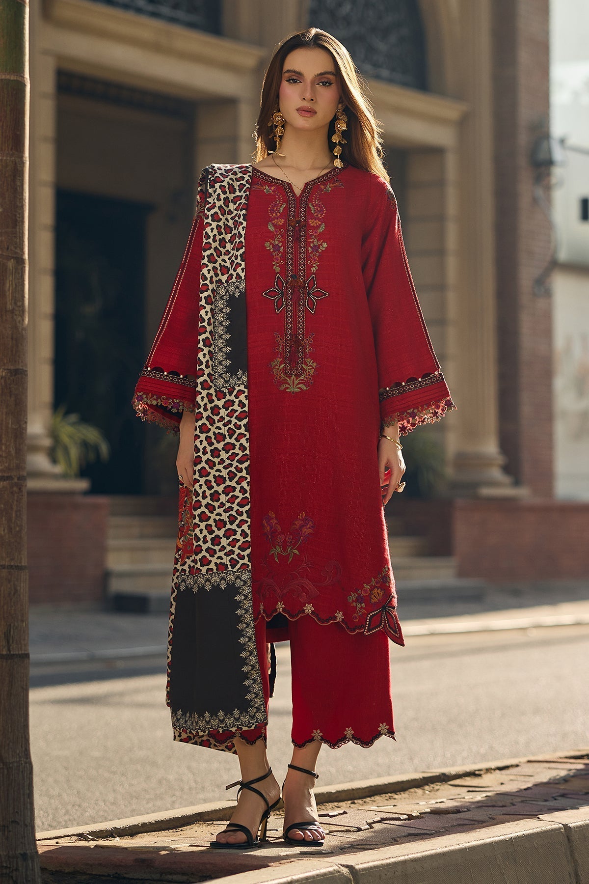 CHARIZMA POSHIMA psw5-14 WINTER | 3-pc Unstitched Embroidered Dyed Leather Shirt PSW5-20