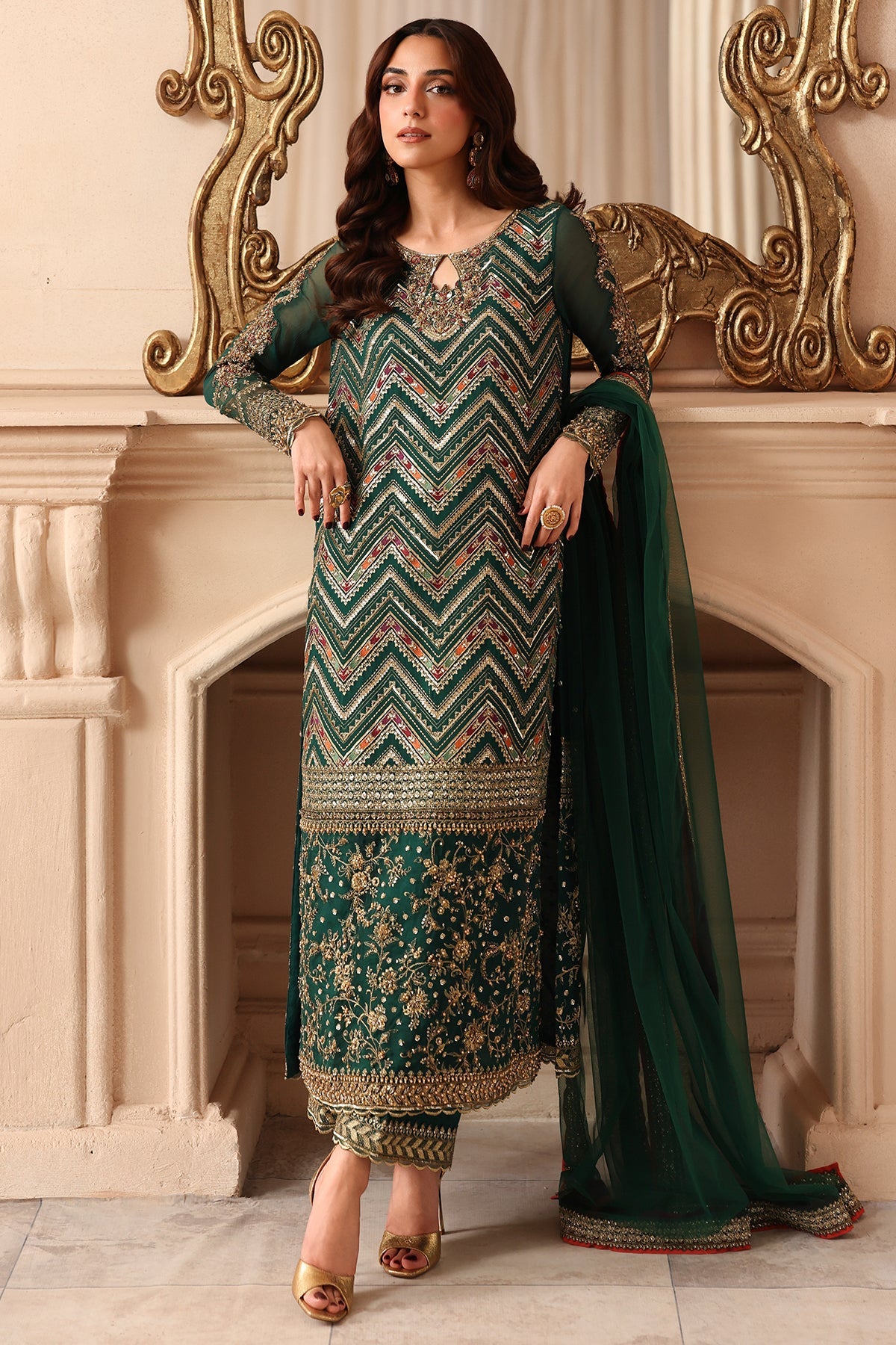 Charizma DASTAN-E-JASHAN - VOL 1 2026 | 3-PC Unstitched Embroidered Luxury Chiffon DJW6-07