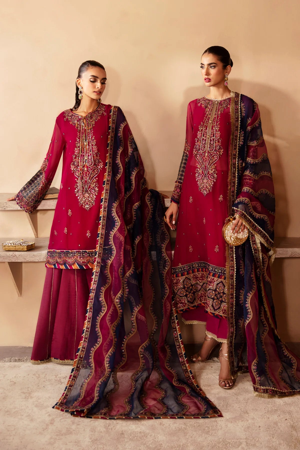 Xenia MEHKASH Embroidered Chiffon Dress – Front View