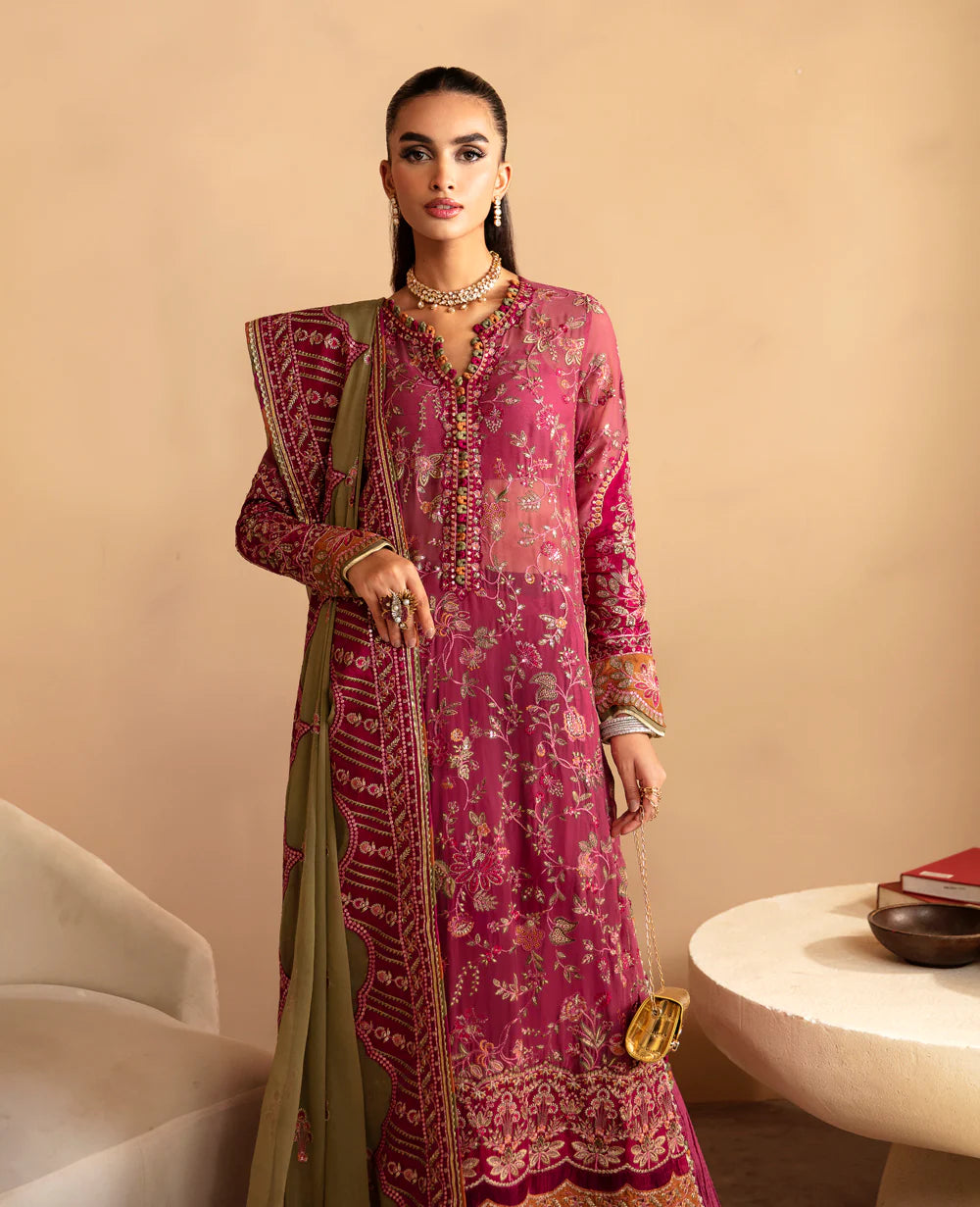 Xenia NALIKA Embroidered Chiffon Dress - Front View