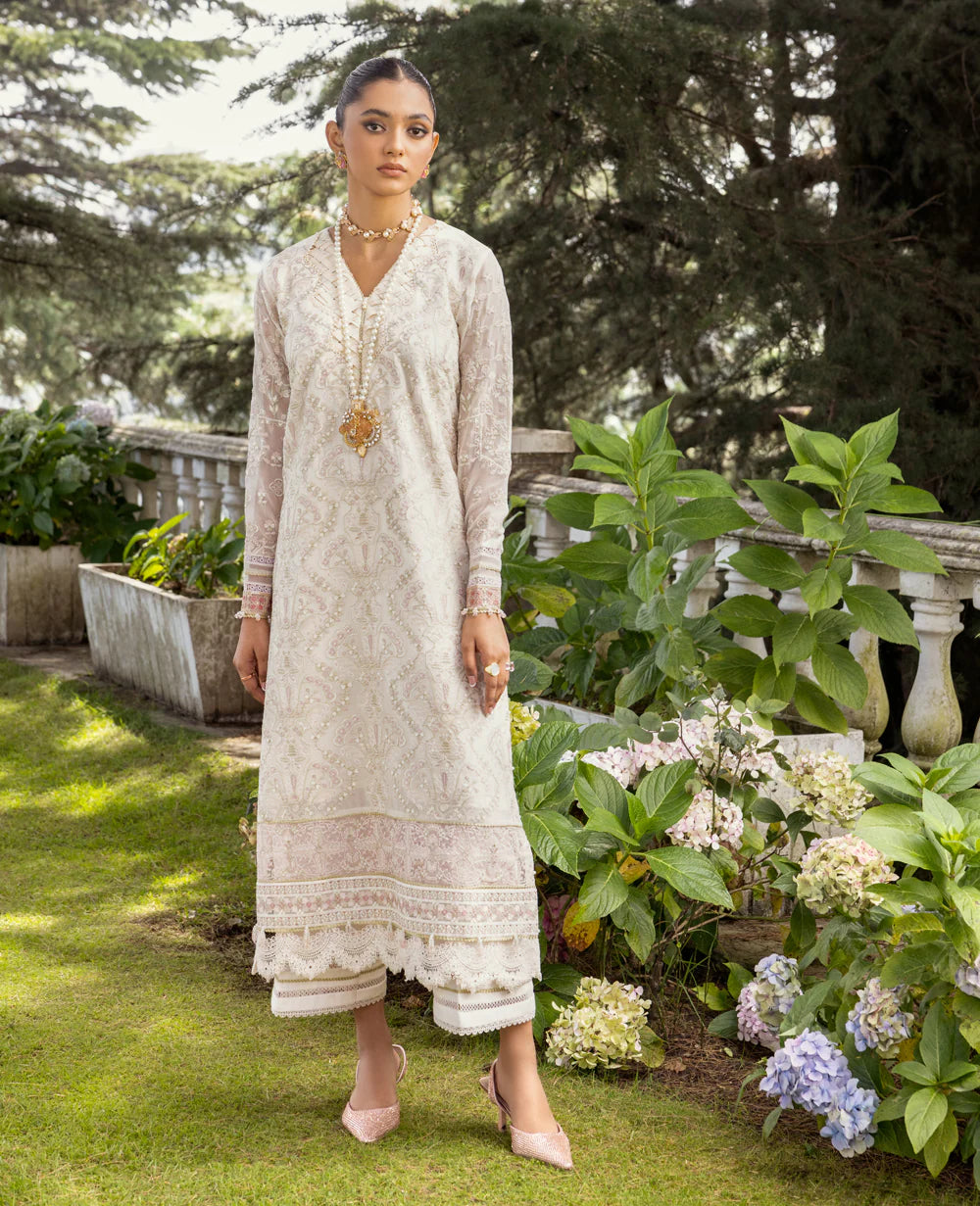 Xenia SHAQRAA Embroidered Chiffon Dress - Front View