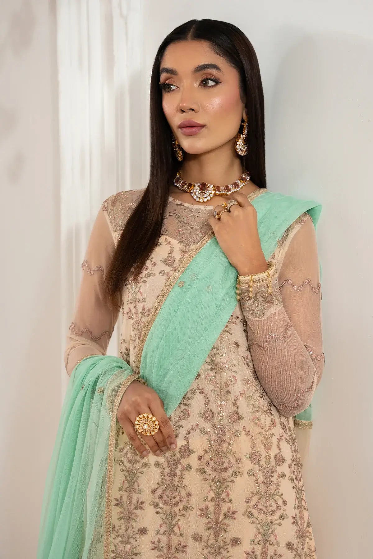 Sleeve close-up of ZORAIZ formal dress by Zarif