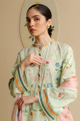 Front View of Zara Shahjahan Kaia-9A Floral Print Shirt
