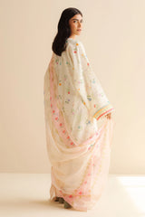 Blush Silk Dupatta - Zara Shahjahan Summer Collection