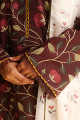Sleeve print detail of Zara Shahjahan Rey-7A lawn shirt
