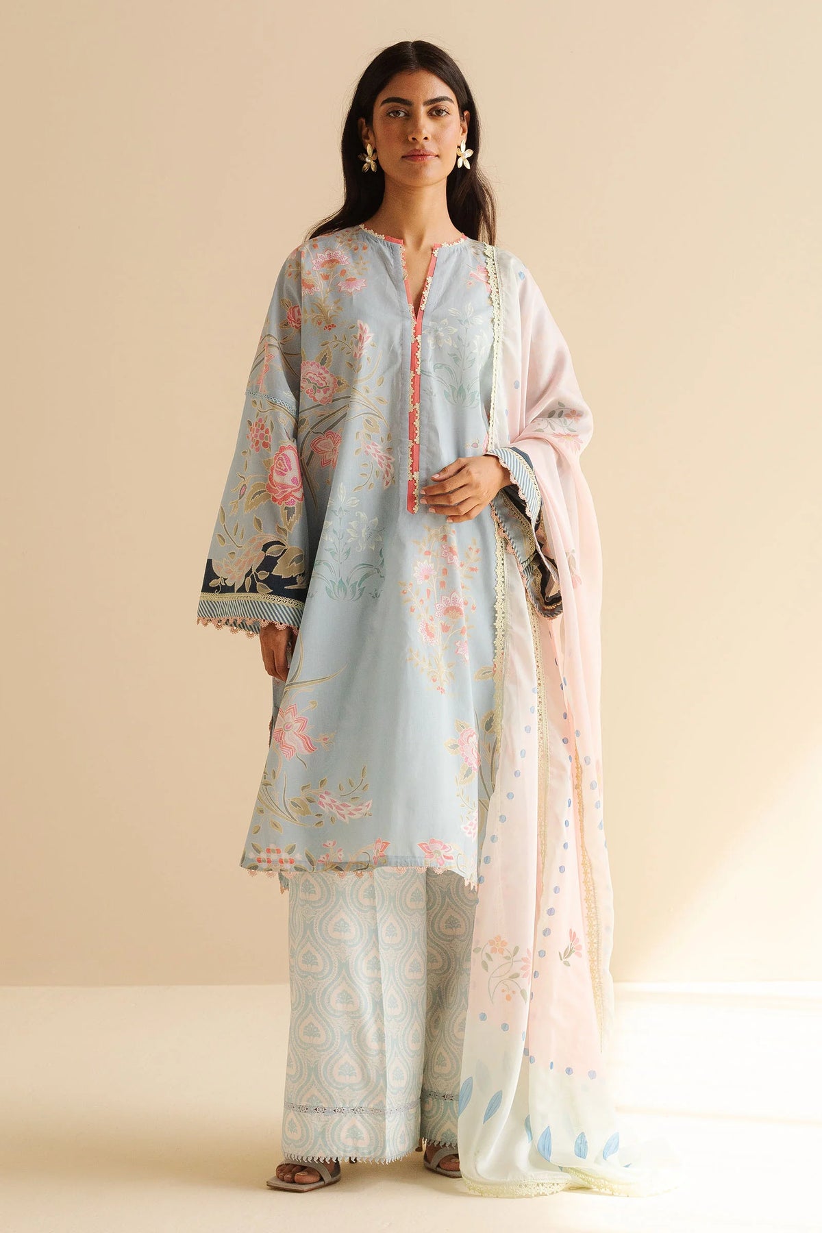 Zara Shahjahan Vara-8B COCO Prints '25 - Full Outfit Display