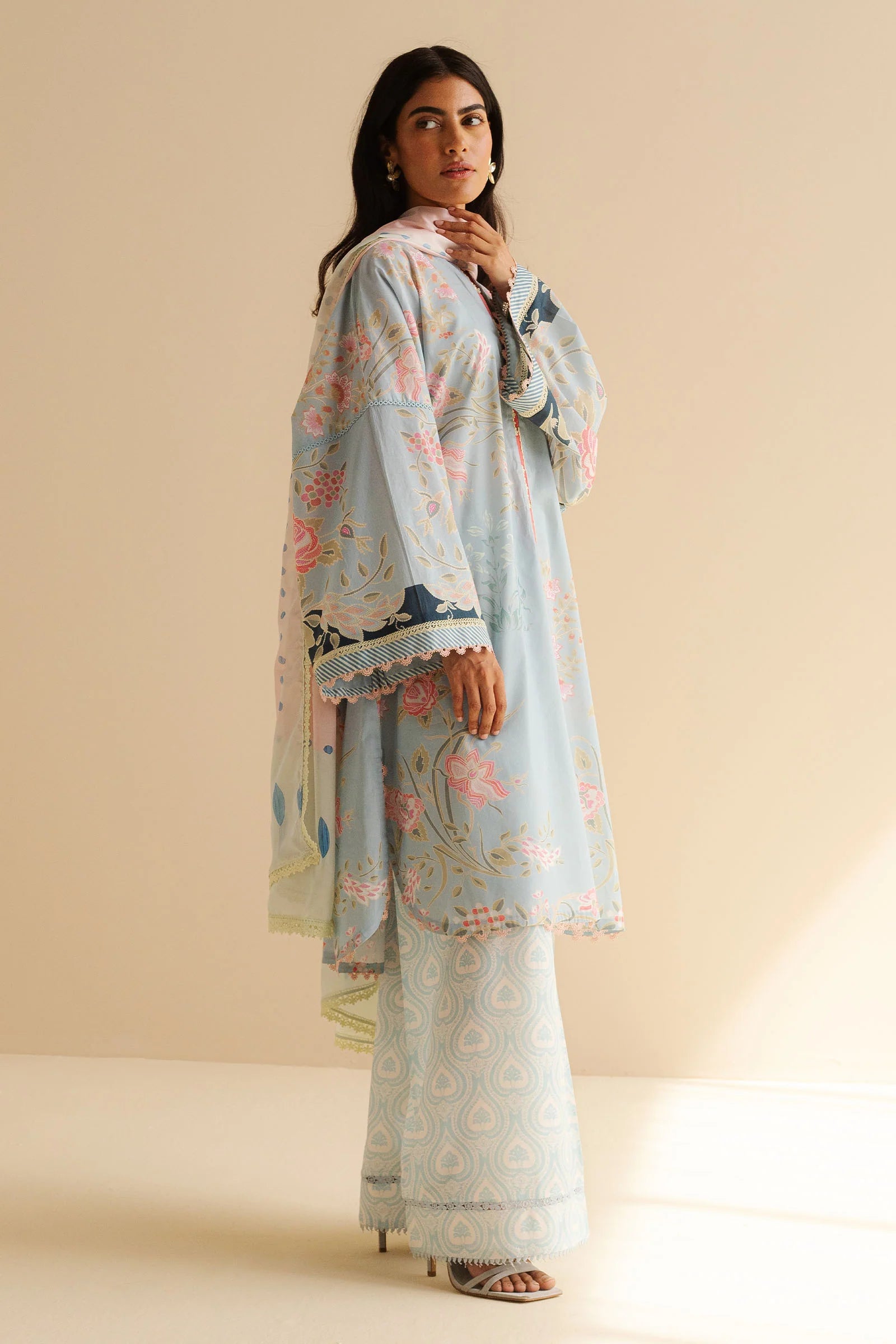 Zara Shahjahan Vara-8B COCO Prints '25 - Full Outfit Display