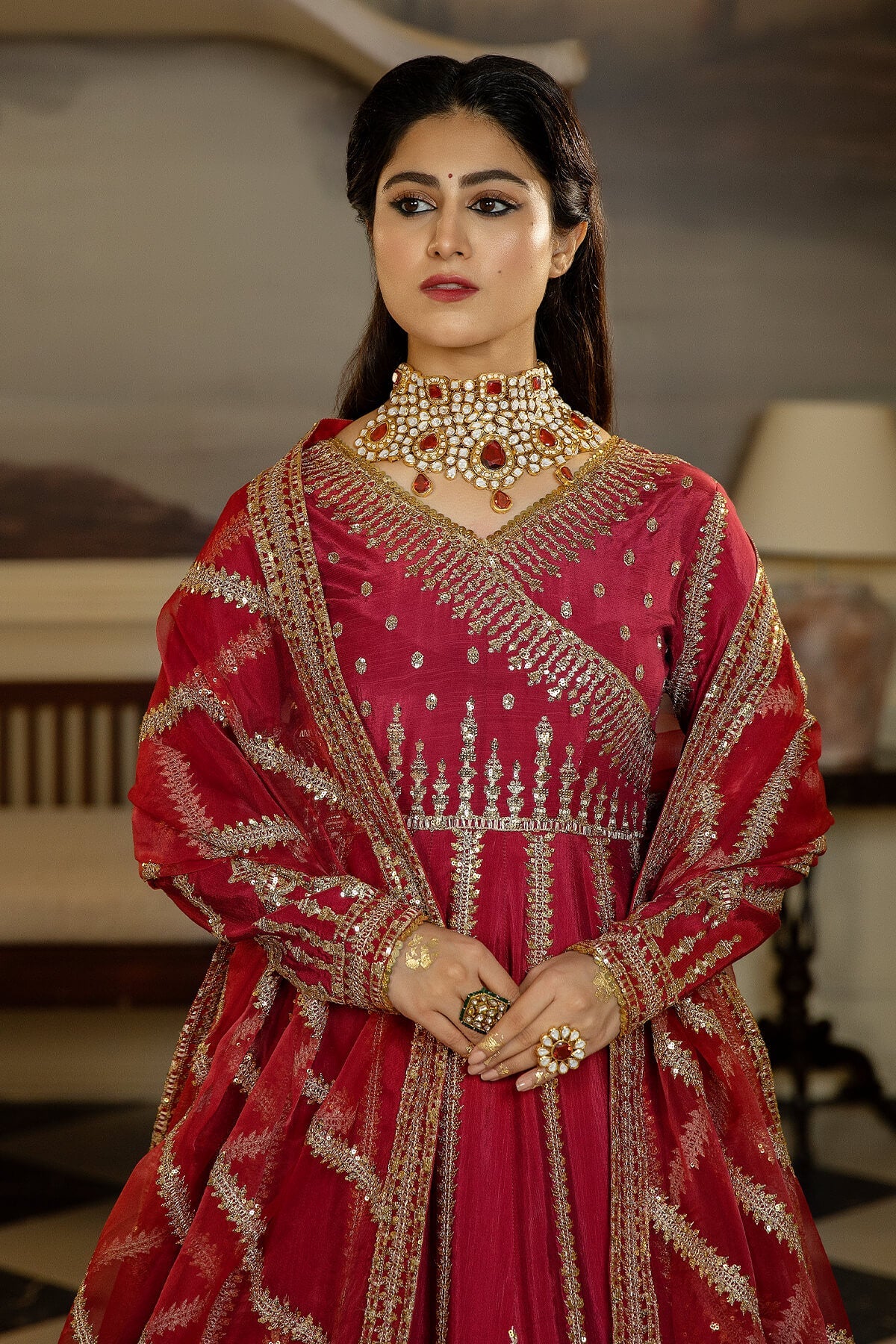 Jahaan Ara Raw Silk Collection '23 By Imrozia SRS-06 Surkh Roo