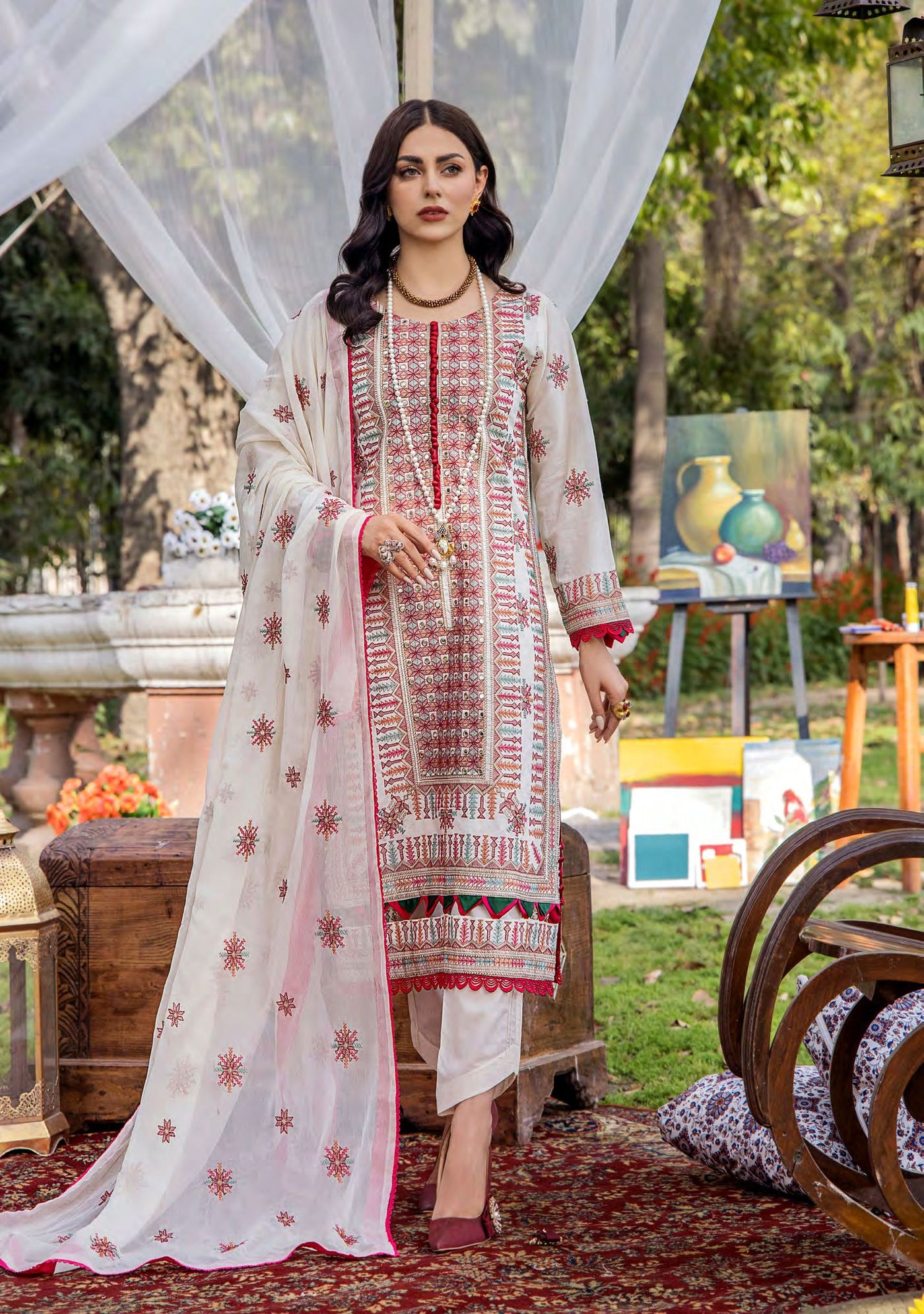 Festive Lawn Embroidered Collection '23 By Eshaisha EA-518